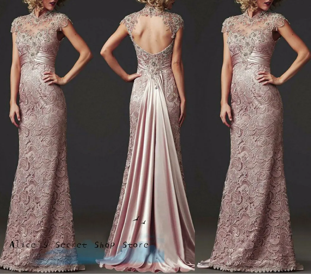 

Mother of the Bride Dresses Deep V-Neck Floor-Length Short Sleeve Open Back Guest Prom Formal Dress/Plus Size Formal Dress Made