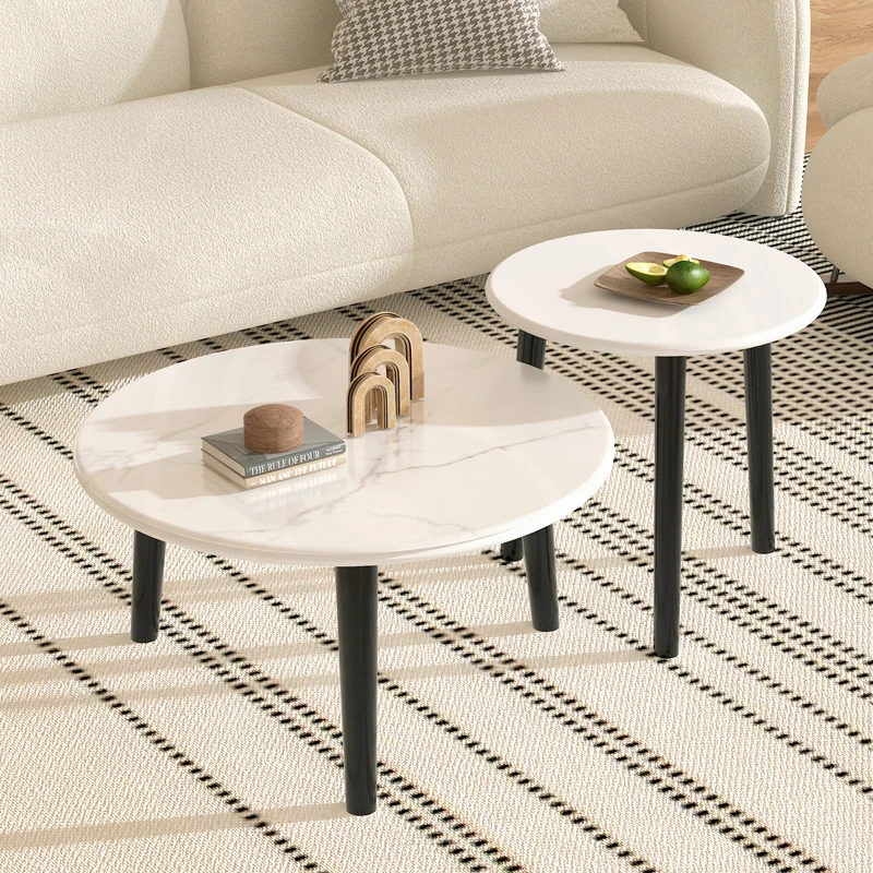 

Wooden Nordic Coffee Table Round Simple Corner Set Minimalist Side Table Large Aesthetic Kaffee Tische Living Room Decoration