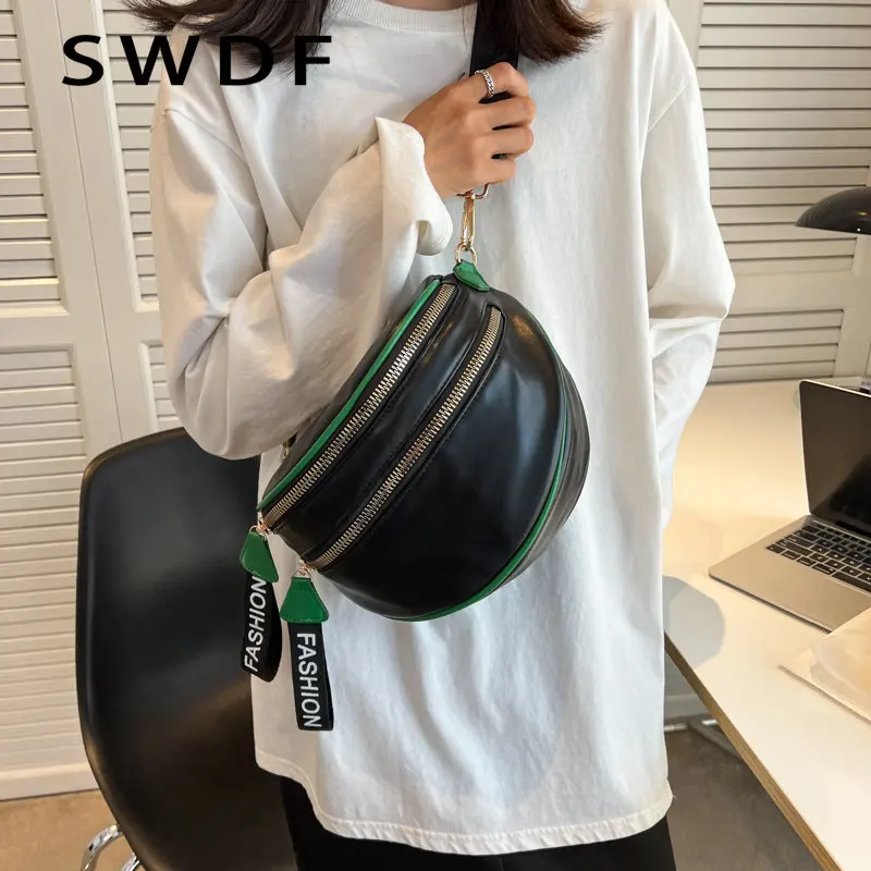 

Fashion Female Belt Bag Semicircle Saddle Waist Bags Sense of luxury Commuter Bag Fanny pack Premium Leather Crossbody Chest Bag