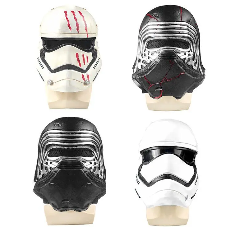 

Star Latex Mandalorian Mask Helmet Black Soldier White Stage Prop Helmet