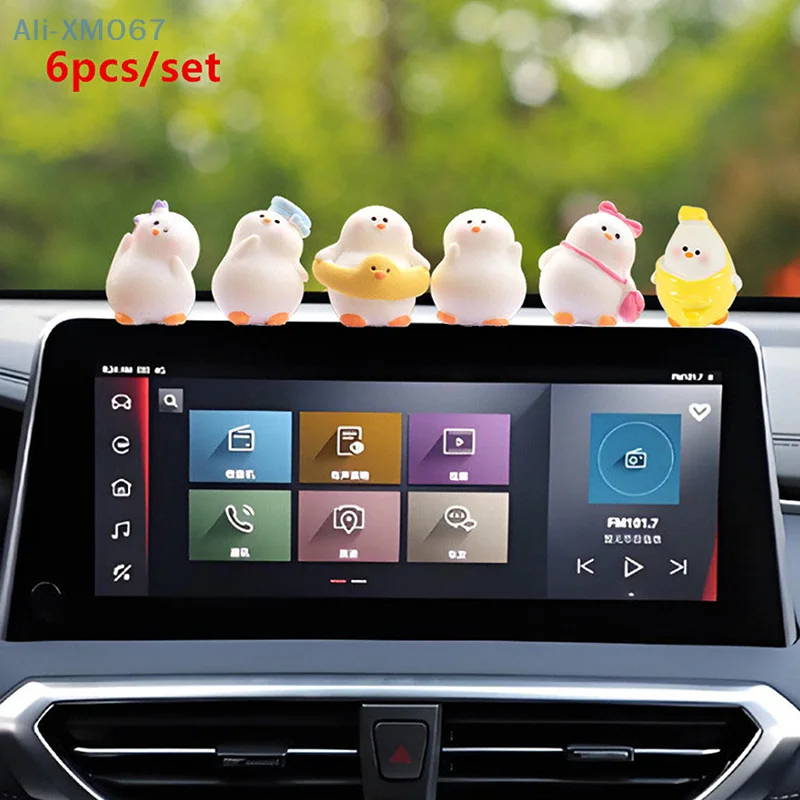6 шт. модель утки декор милые автомобильные украшения авто интерьер аксессуары