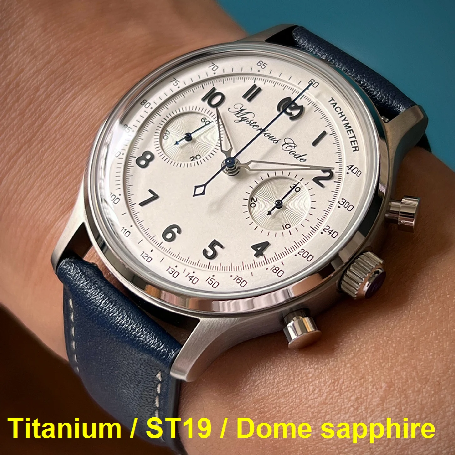 

Titanium Pilot Watch Chronograph Seagull ST19 Mechanical Wristwatches 1963 Men 40mm Military Chrono Watch Homage Mysterious Code