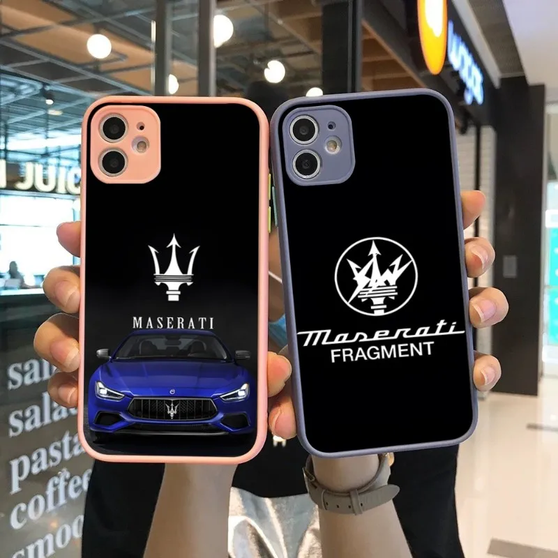 

Чехол для телефона Maserati с изображением спортивного автомобиля, розовый и серый для Iphone 14 Pro Max 13 Mini 1112 Pro Max Is2022and2023 Plus, чехол для телефона