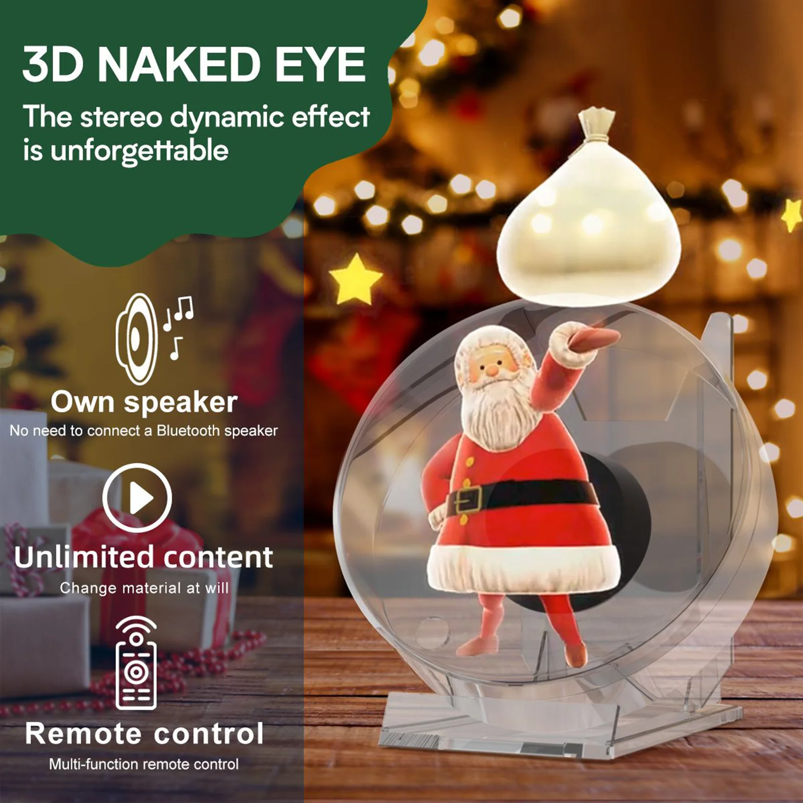 Настольный рекламный светильник 3D-голографический проектор светодиодный