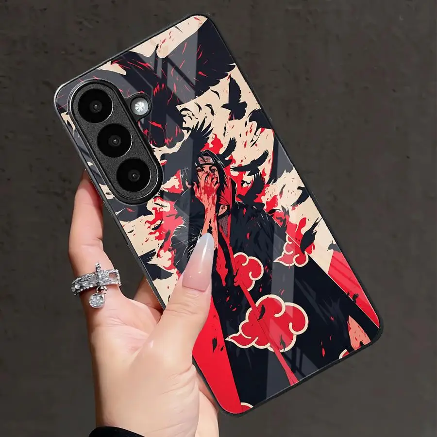 Фото Стеклянный чехол для Samsung Galaxy S26 Ultra 24 Plus S25+ S24+ S23+ S23 FE S20 25 Edge S22 S21 S26+ с аниме-дизайном N-arutoS №4
