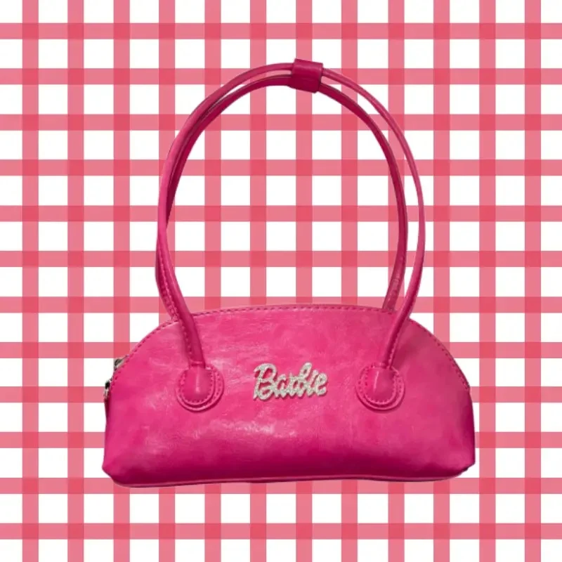 

Korean Fashion Barbies Rose Handbag Women Y2k Diamond Letter Elegant Shoulder Bag Girls Party Shopping Pink Underarm Bag