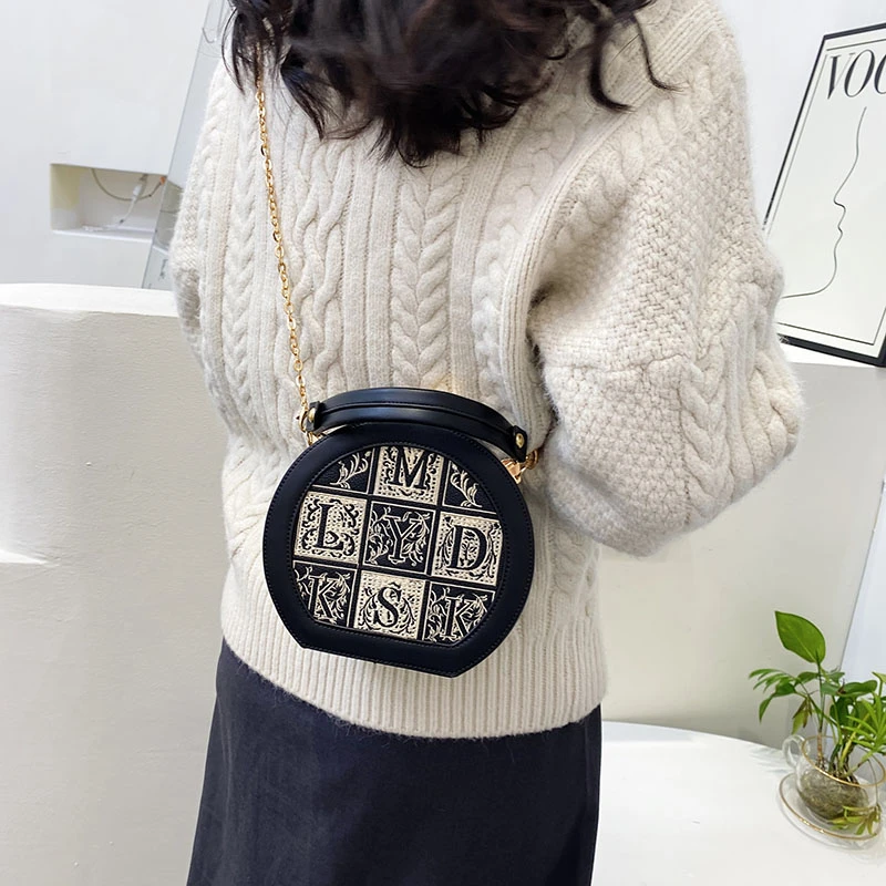 

Round Letter Handbag Fashion Mini Crossbody Bag For Women Luxury Designer New Brown Green Shoulder Bag Women Purse And Handbags