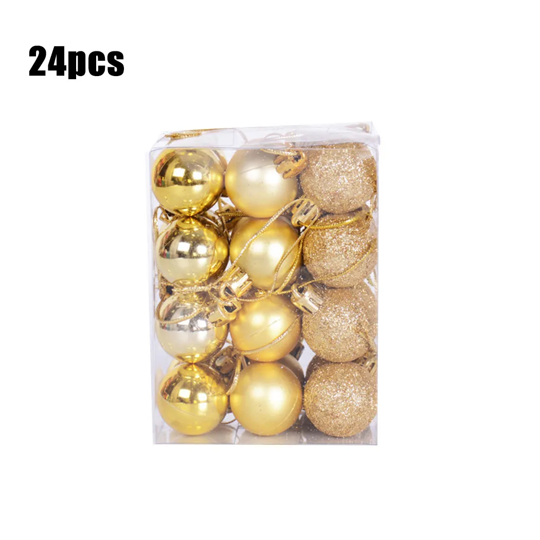 

24pcs Plastic Christmas Balls Decorative Colored Balls Christmas Tree Pendant Ornament Christmas Decor Home Decor