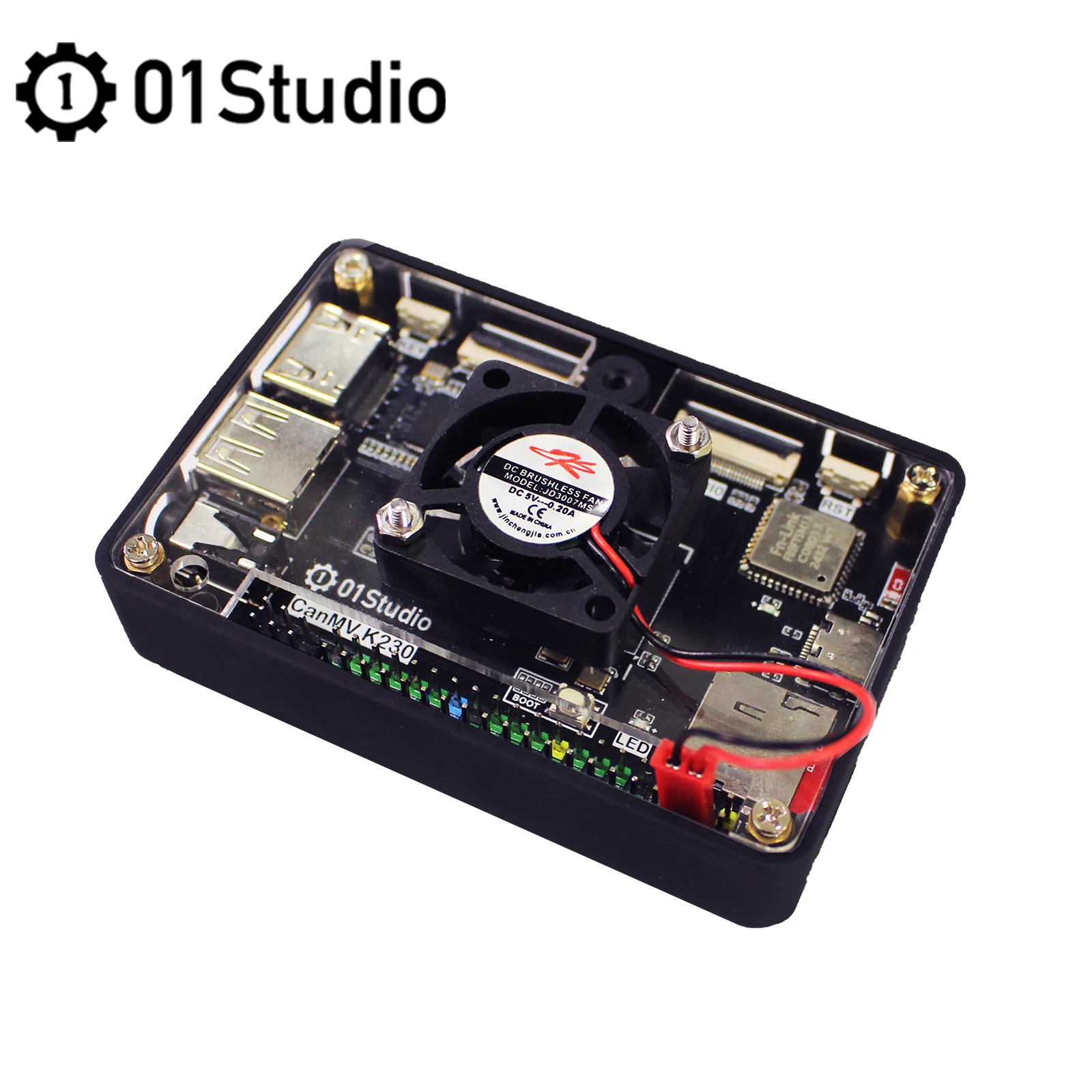 Фото 01Studio CanMV K230 Корпус для макетной платы AI Универсальный корпус с вентилятором и 3,5-дюймовым дисплеем №3