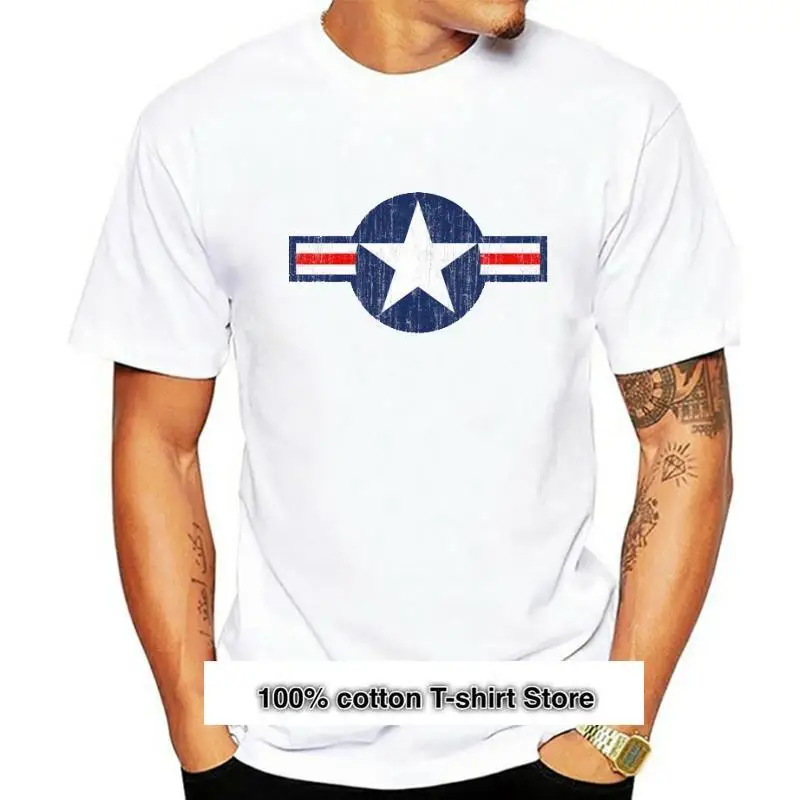 

USAF-Camiseta de la Force Aérea Round EL para hombre, camisa с LOGO desgastado