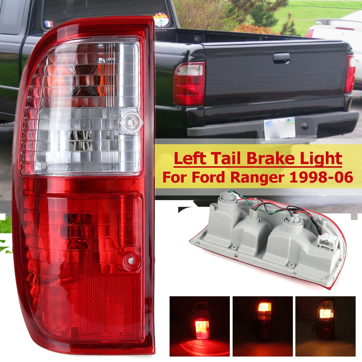 Left Right Car Rear Tail Light Signal Brake Lamp with Bulb&Wiring For Ford Ranger 1998 1999 2000 2001 2002 2003 2004 2005 2006