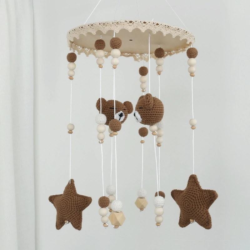 

Crib Ornament Toy Crochet Animal Rattle Mobile Toy Baby Stroller Decorations