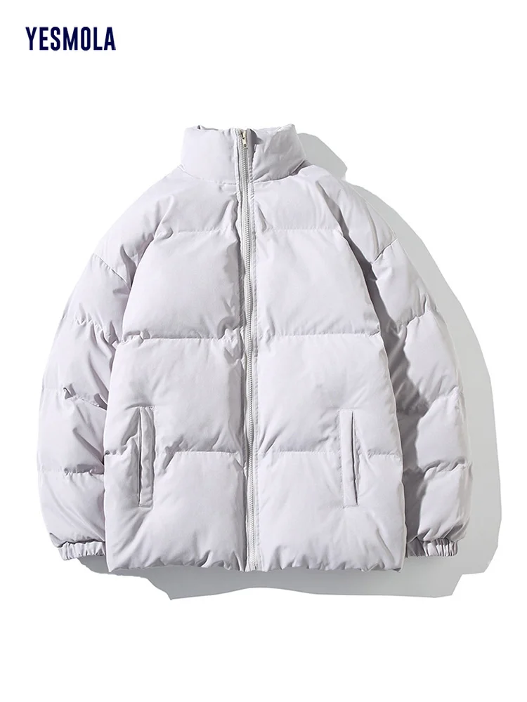 YESMOLA Men's Warm Parkas Streetwear Cotton Coats Slim Male Jackets Solid Windproof Padded Coat Mens Clothing Dropshipping