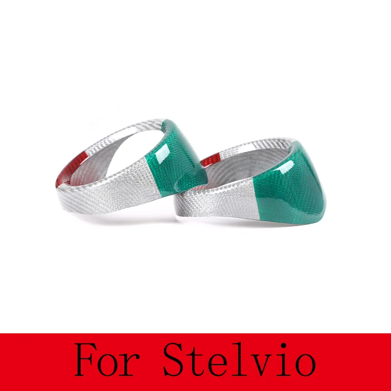 

Настоящее углеродное волокно для Alfa Romeo Giulia Stelvio 2017-2020, Приборная панель автомобиля, боковая рамка вентиляционного отверстия, декоративный чехол, автомобильные аксессуары