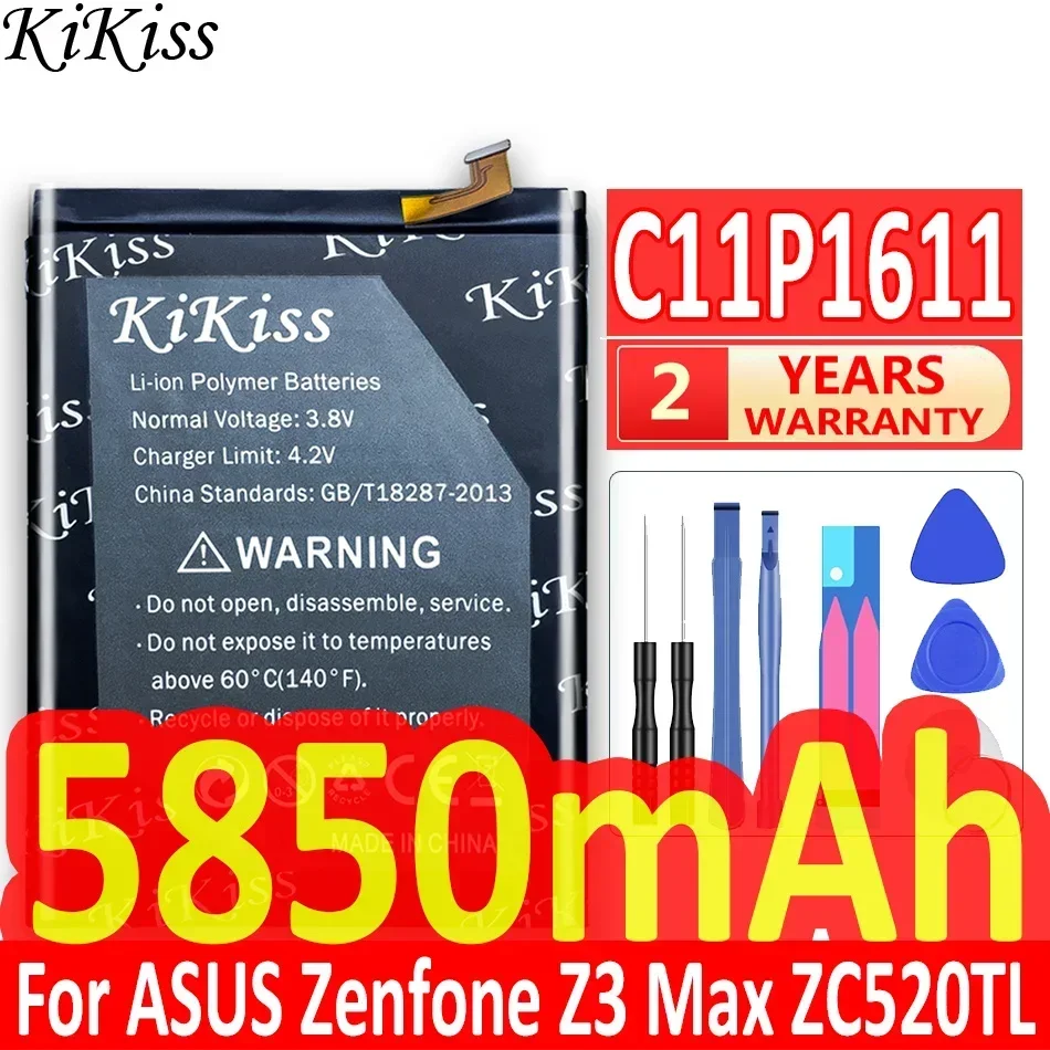 Аккумулятор KiKiss 5850 мАч новая большая мощность для ASUS Zenfone 3 Max MAX ZC520TL PegASUS X008 X008D Z01B