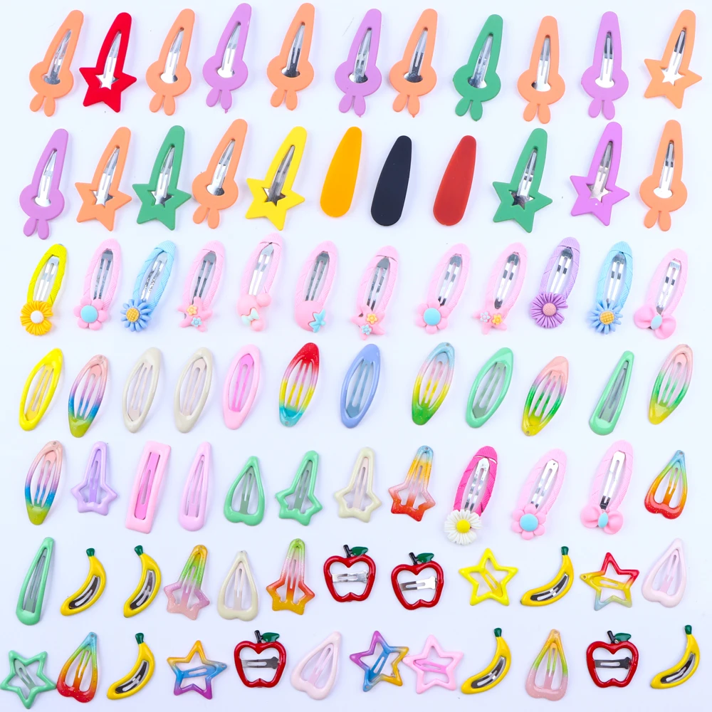 

20/50Pcs Fashion Korean Girl Candy Color Lovely BB Clips Geometric Fruit Animal Hairpin Headwear Accessories Jewelry Mixed Style