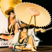 one piece monkey d luffy kimono and umbrella pvc anime action figure doll figma collectible decorations model toy gift