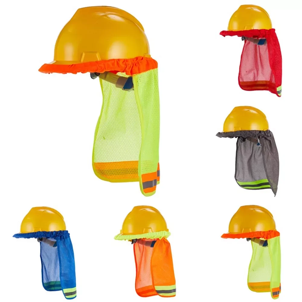 

Sun Shade Safety Hard Hat Neck Shield Helmets Reflective Stripe Useful Mesh Reflective Cap Cover for Construction Workers