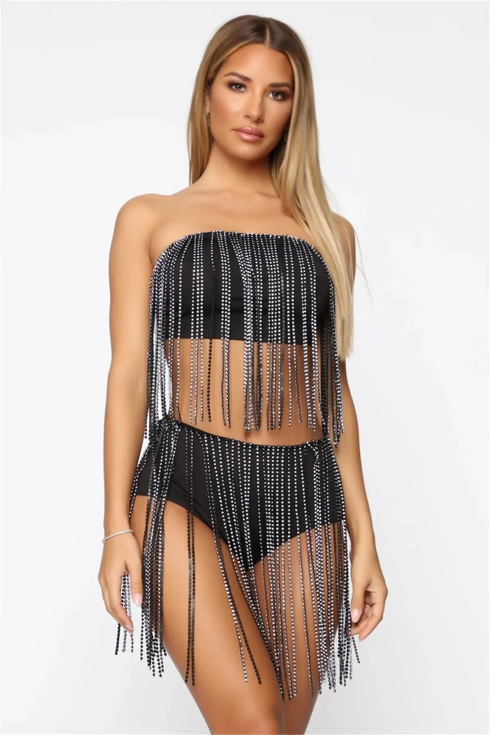 

2020 белое черное длинное сексуальное платье стразы с бахромой женское осеннее платье с кристаллами для ночного клуба вечерние нее платье бе...