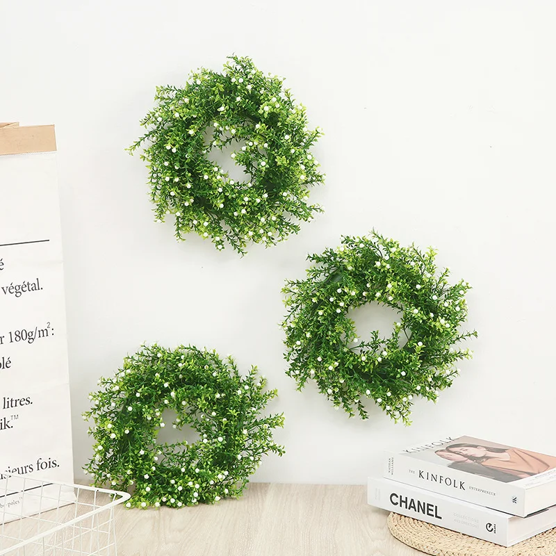 

Simulation Flowers,12 Inch Milan Flower Grains,Daisy Wreath,Holiday Party,Garden Gate Decoration Pendant Simulation Plant Wreath