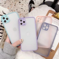 for iphone 13 12 11 pro max xr xs max 6s 8 7 plus case mint hybrid simple matte bumper phone cases shockproof tpu clear cover