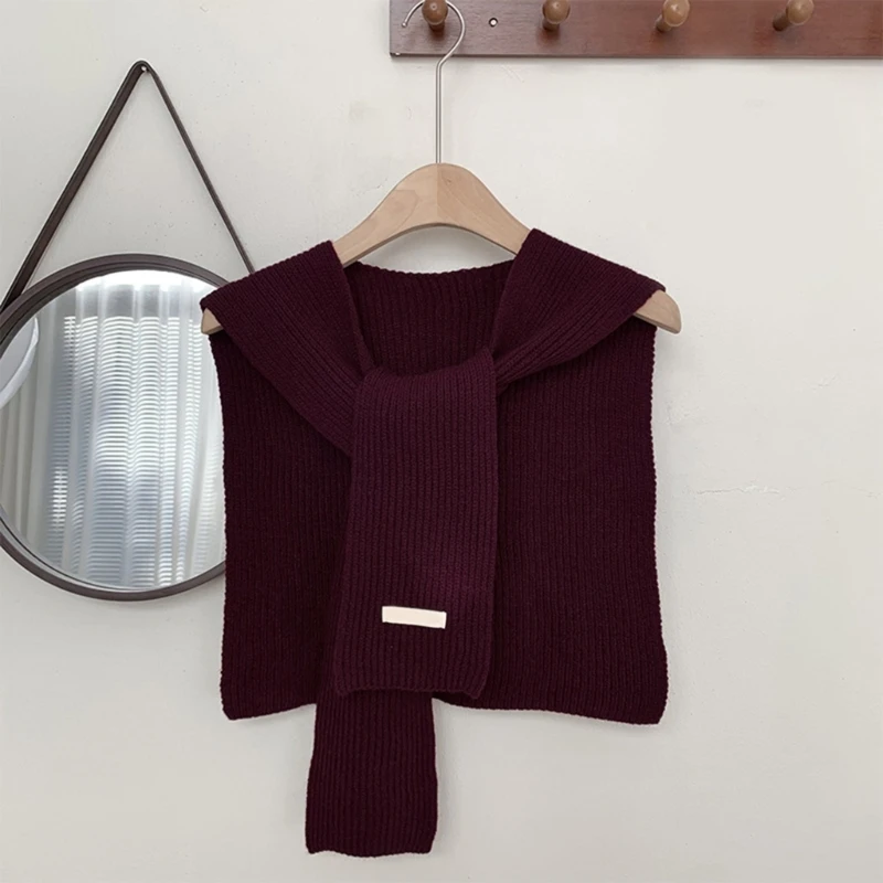 Женский модный свитер вязаная шаль шарф с завязками спереди сплошной цвет