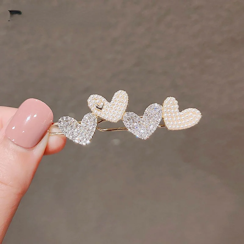 

2PC Lovely Crystal Heart Korean Hair Clips for Women Hairpin Headband for Girls Hair Accessories Headwear Ornament Wholesale