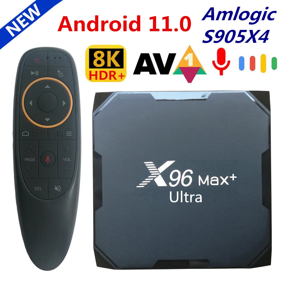 ТВ-приставка X96 MAX Plus 2022 дюйма Android 11 четырехъядерный Amlogic S905X4 AV1 Wi-Fi BT H.265 8K