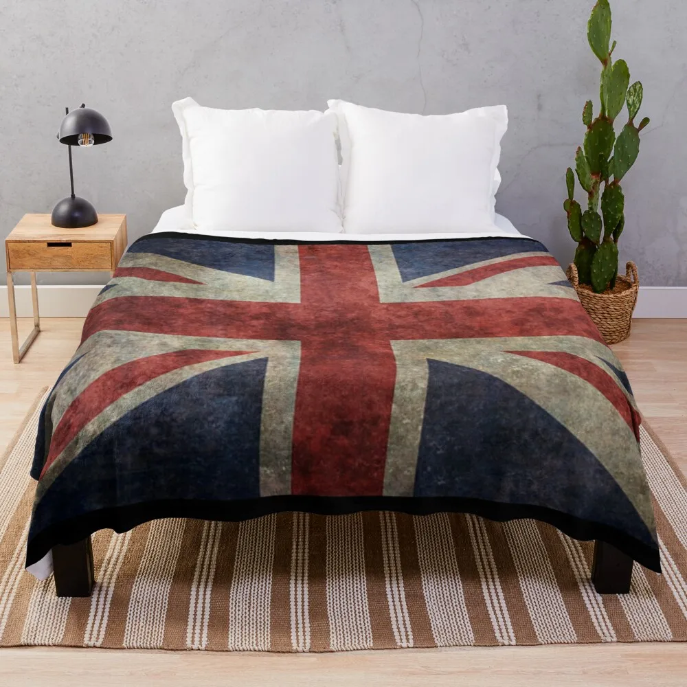 

A grunge looking distressed Union Jack uk version Throw Blanket Crochet Blanket Blanket Luxury