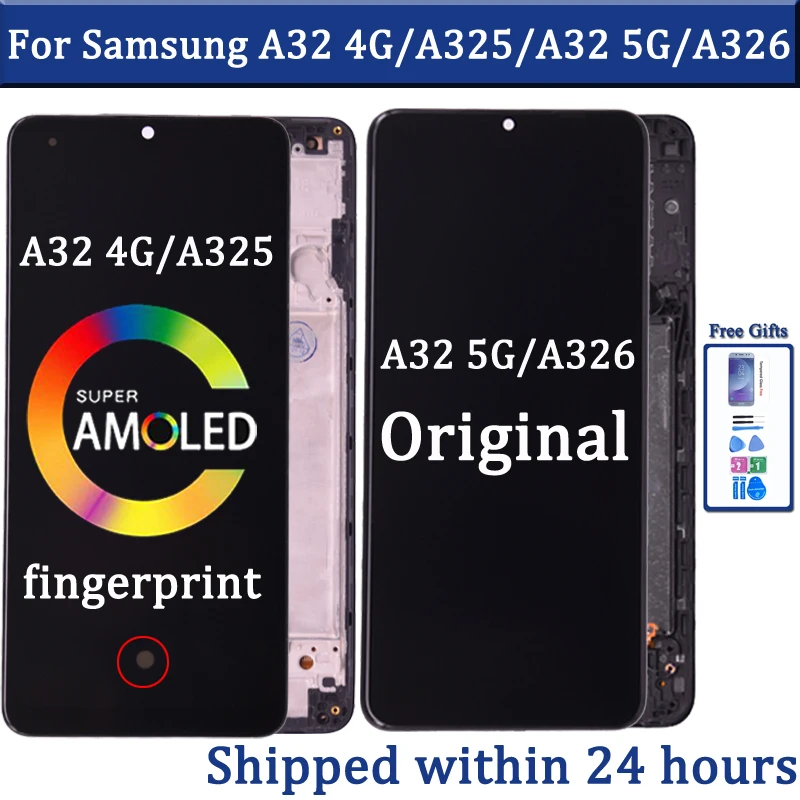 AMOLED для Samsung Galaxy A32 4G LCD A325 SM-A325M дисплей, сенсорный экран, Замена для Samsung A32 5G LCD