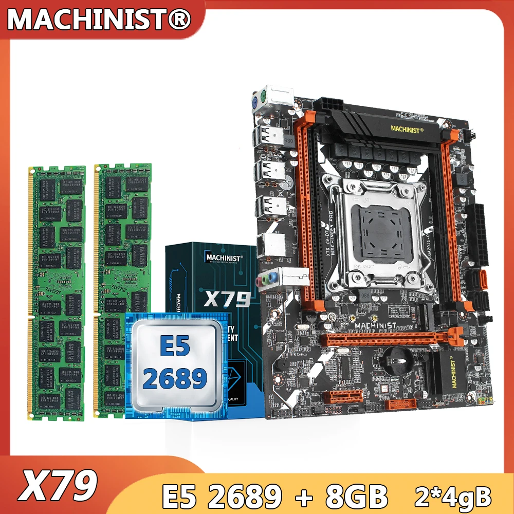 Machinist X79 LGA 2011 комплект материнской платы с Intel Xeon E5 2689 CPU DDR3 16 Гб (2 шт. * 4 Гб) ECC ОЗУ