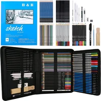 71Pcs Drawing Pencil Set Colored Sketching Pencils for Artist Beginn Professional Art Pencil Set with Case Sketchpad Watercolor