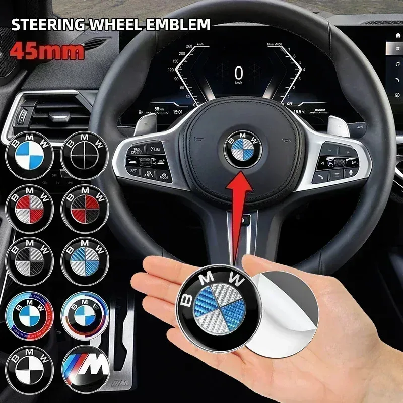 Фото Наклейка-эмблема на руль автомобиля 45 мм, автостайлинг для BMW 1, 3, 5, 7 серии, M Performance, M3, M5, F01, F20, F10, F13, F16, F34 №2
