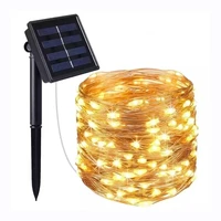 solar string lights outdoor 12m100led crystal ball light waterproof garden light for christmas garden party