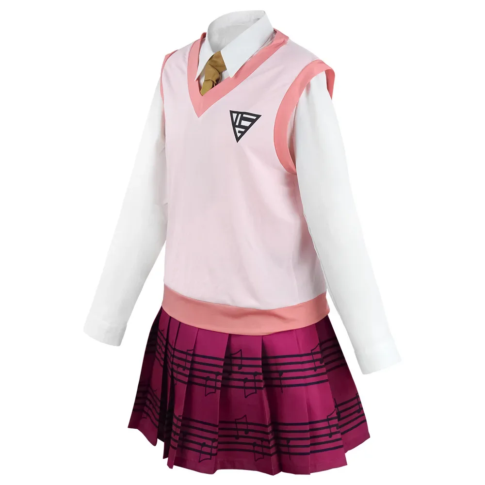Игра Danganronpa Kaede Akamatsu Косплей Костюм Парик Женская Рубашка Жилет Юбка Носки