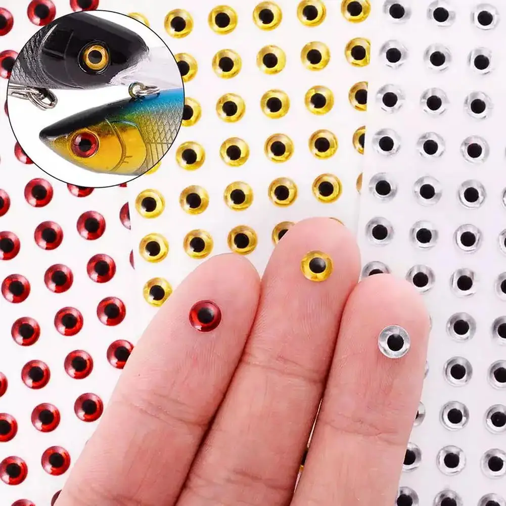 

100Pcs Fishing Lure Eyes 3D 3mm 4mm 5mm 6mm Simulation Fly Fishing Minnow Artificial Fish DIYEye fishing tackle Accessories Drop