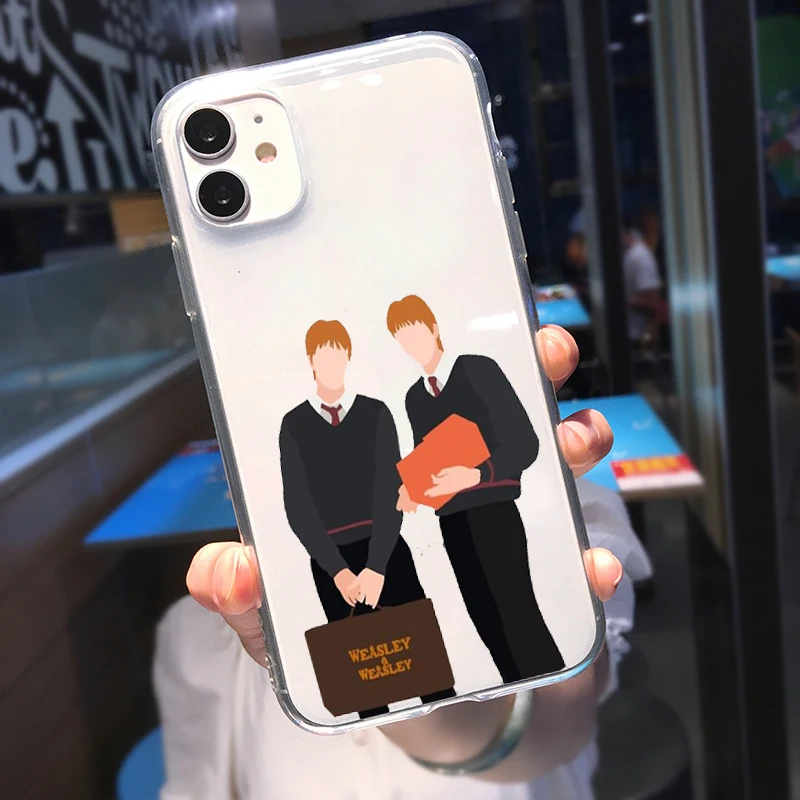 Draco Malfoy Weasley Twins Прозрачный чехол для телефона iPhone 11 12 13 14 Pro MAX X XS XR SE20 7 8 Plus Модный