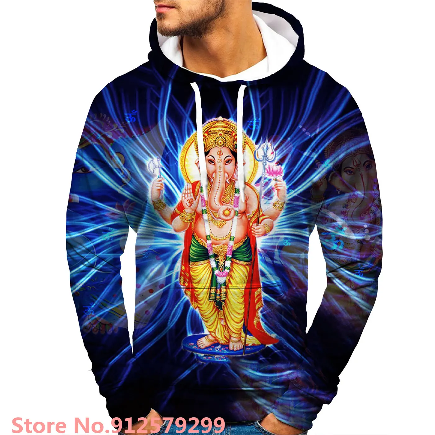 Harajuku Indian Religion Fashion Hoodies Men's Casual Sweatshirts Hip Hop Streetwear Male Hooded Pullover Tops