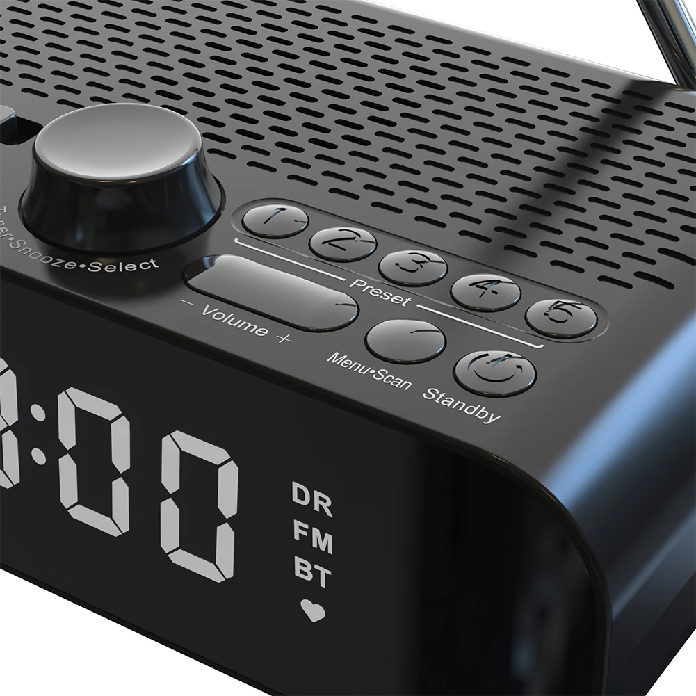 Портативный DAB FM-радио со светодиодным дисплеем радио на батарейках цифровой