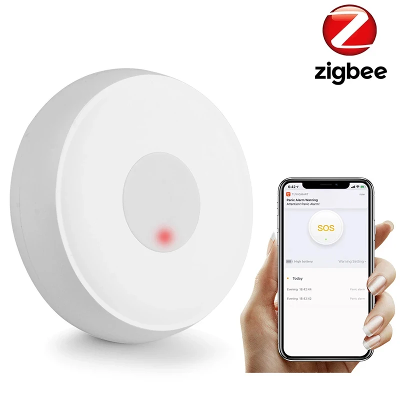 

Zigbee Tuya Wireless Remote Call Button Smart Home SOS Emergency Button SOS Call For Kids Children Household Linkage With Home