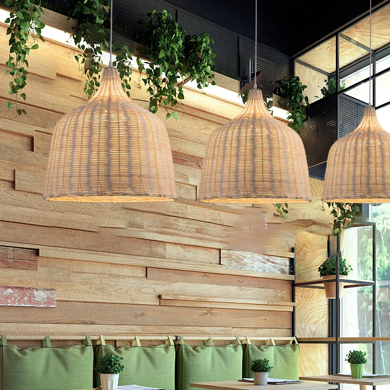 

Chinese Style Handmade Rattan pendant lights Vintage Hanging Lamps Living Room Home Decor Garden Restaurant lighting fixture