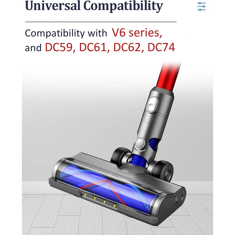 Быстросъемная щетка для пылесоса Dyson V6 DC58 DC59 DC62 DC72 DC74 с подсветкой от пыли