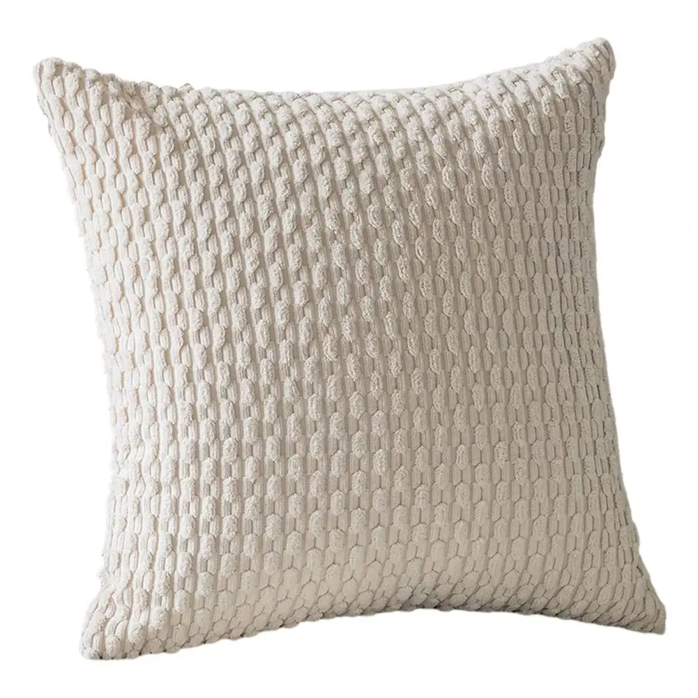 

Durable Cushion Cover Invisible Zipper Breathable Living Room Sofa Pillow Cover Solid Color Pillow Cover Household Supplies