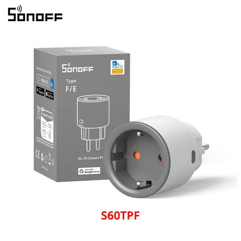 Sonoff S60 EU/UK WiFI Smart Plug mit Power Monitor Outlet Smart Socket Überlastschutz Timer für Alexa Google Home Alice