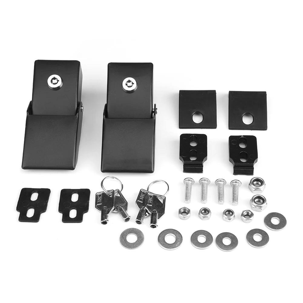 

Anti-Theft Metal Locking Hood Lock Catch Latches Kit with Keys for Jeep Wrangler JK 2007-2017 Hood Lock