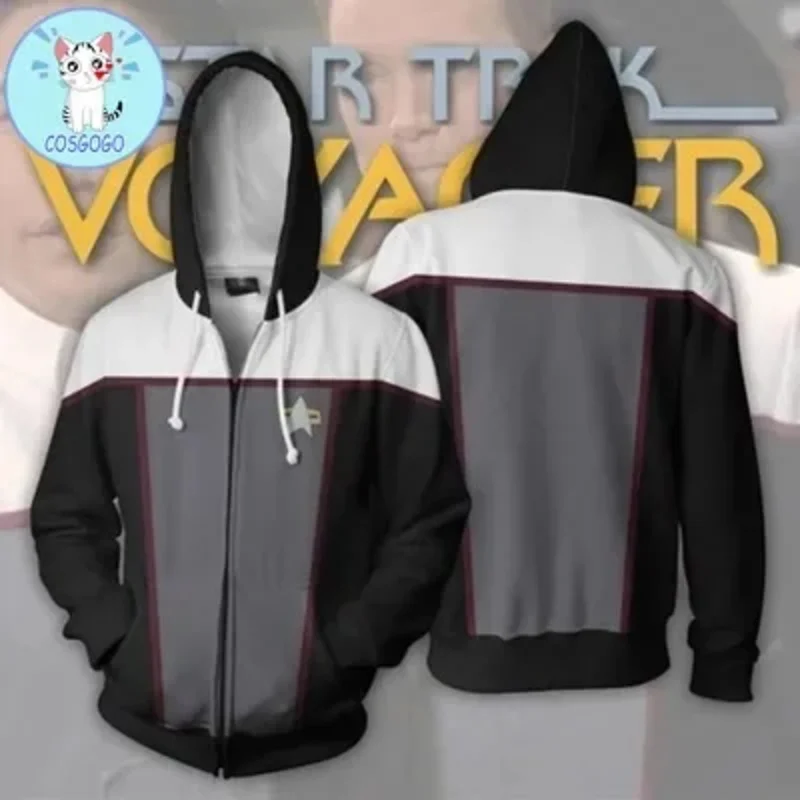 Star Voyager Command Cosplay Costume Hoodie Trek Sweatshirt 3D Print Zipper Jacket Sweatshirts Coat Tracksuit 5XL