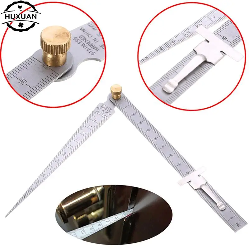 

1set Wedge Taper Ruler Stainless Steel Welding Taper Feeler Gauge Depth Ruler Hole Inspection For Measurement Tool