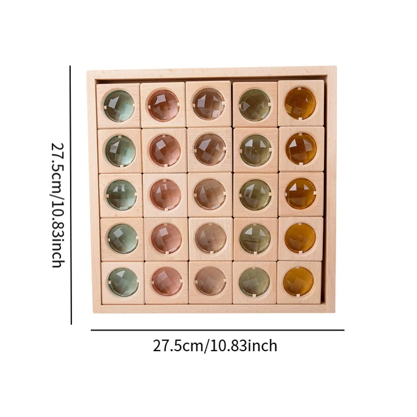 Деревянные радужные строительные блоки кубические набор для детей гладкий