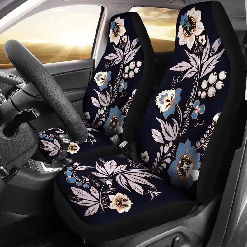 

Floral Print Car Seat Covers Pair, 2 Front Seat Covers, Car Seat Covers, Car Seat Protector, Car Accessory, Floral Design, Flowe