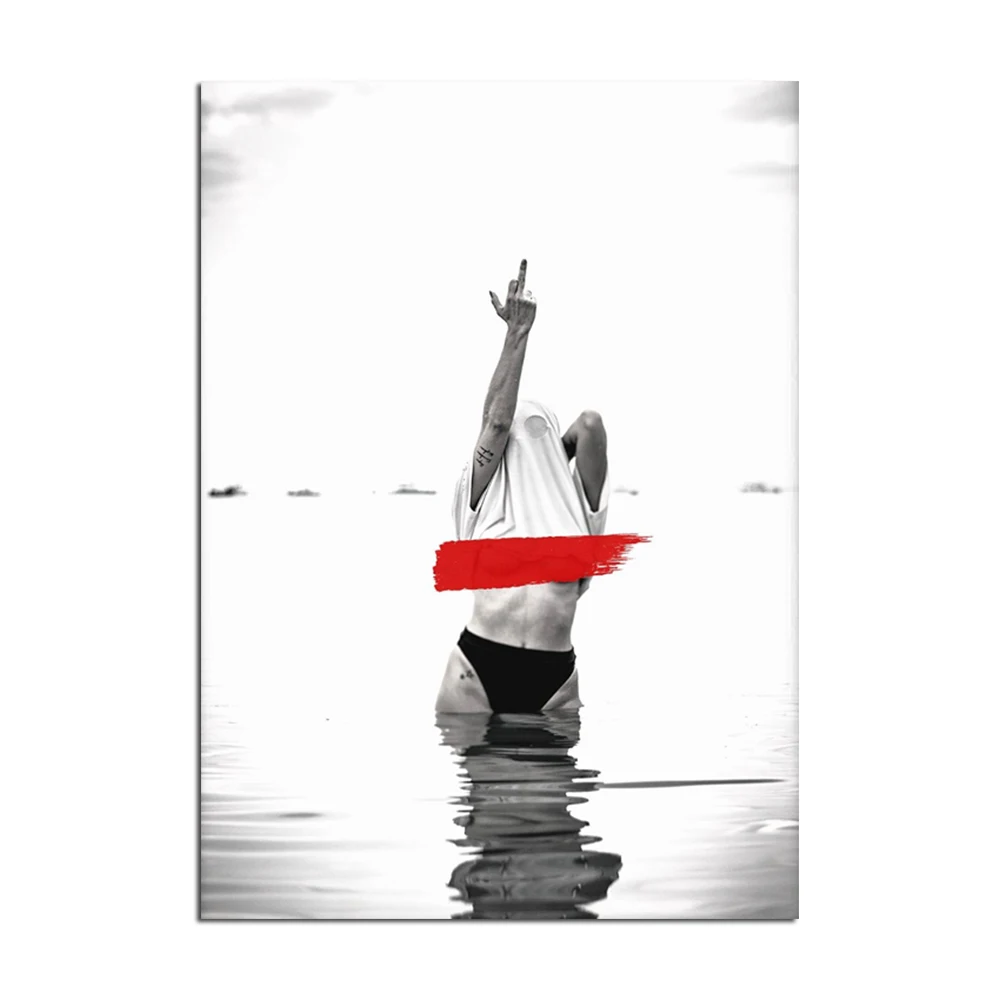 Украшение для дома Постер и печать сексуальной женщины черно-белая картина